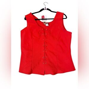 Vintage red holiday corset top, large